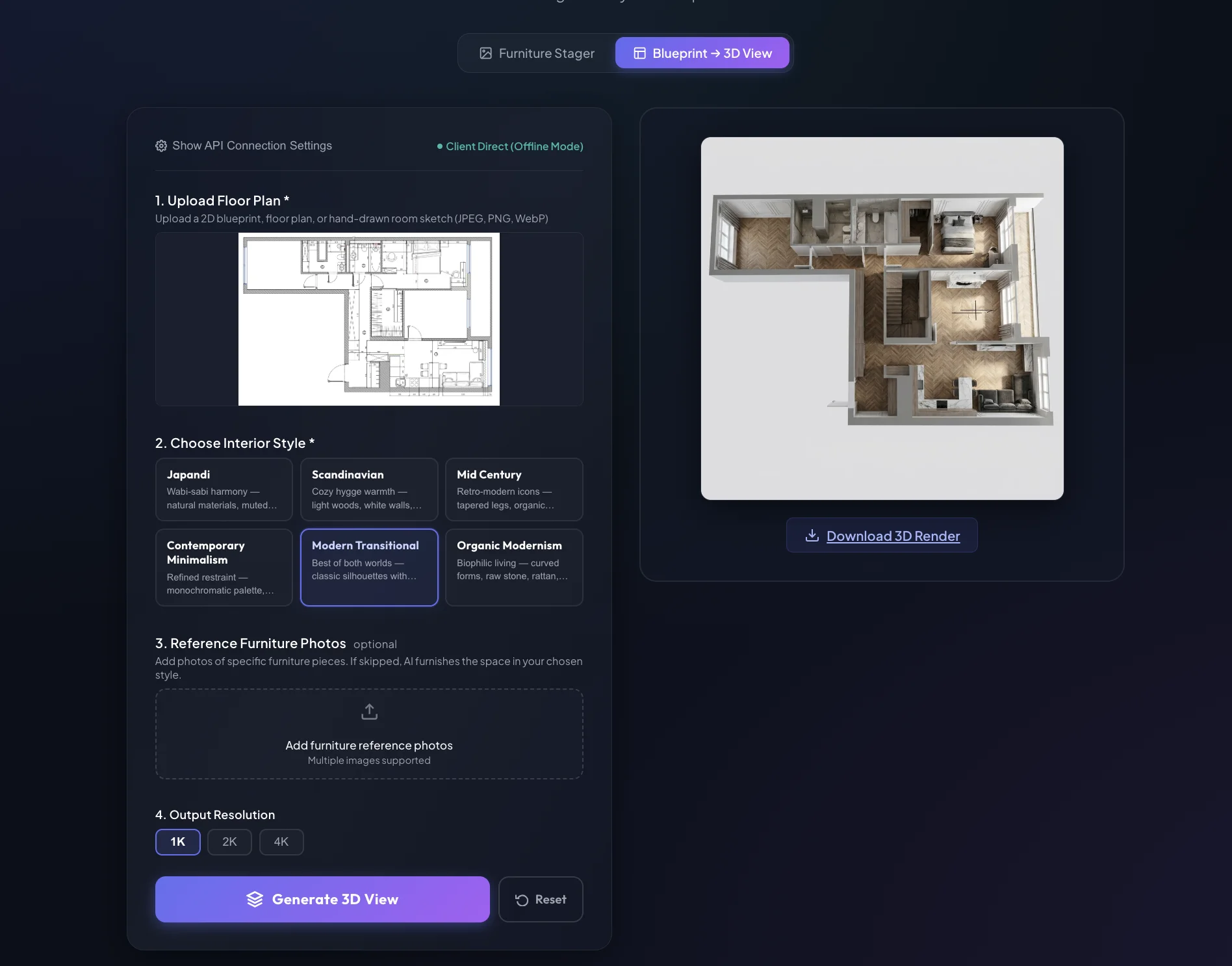 Blueprint 3D Interface